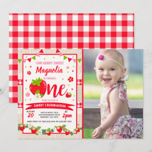Invitation d'anniversaire de fraise Berry Sweet Pa