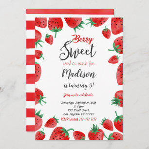 Invitation d'anniversaire de fraises