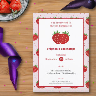 Invitation d'anniversaire de fraises