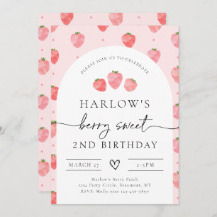 Invitation d'anniversaire de fraises   Berry Anniv
