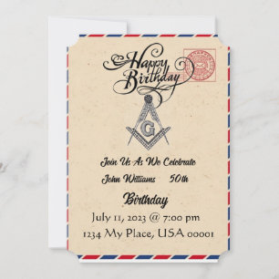 Invitation d'anniversaire de Freemason
