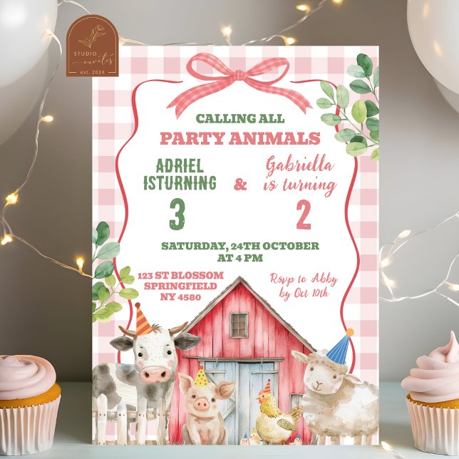 Invitation d'anniversaire de frère ou sœur à la fe (Créateur téléchargé)