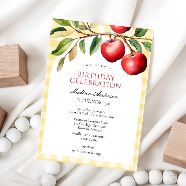 Invitation d'anniversaire de fruits de pomme (Créateur téléchargé)