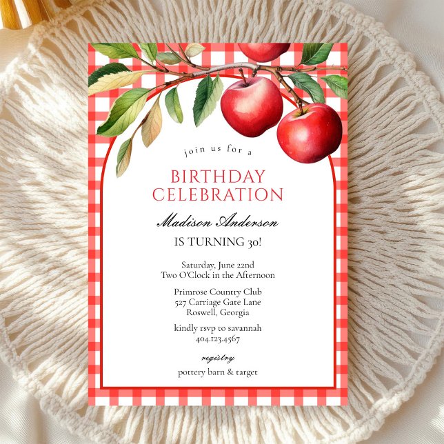 Invitation d'anniversaire de fruits de pomme (Créateur téléchargé)