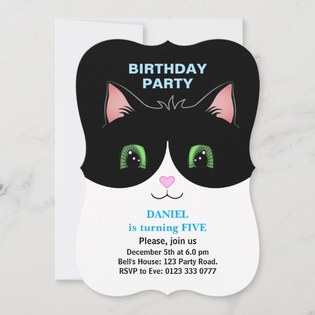 Invitation d'anniversaire de garçon avec un mignon (Devant)