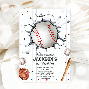 Invitation d'anniversaire de garçon de baseball