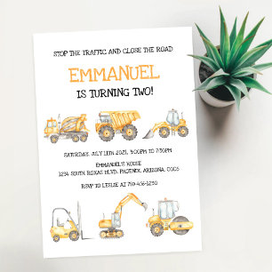 Invitation d'anniversaire de garçon de camion à be