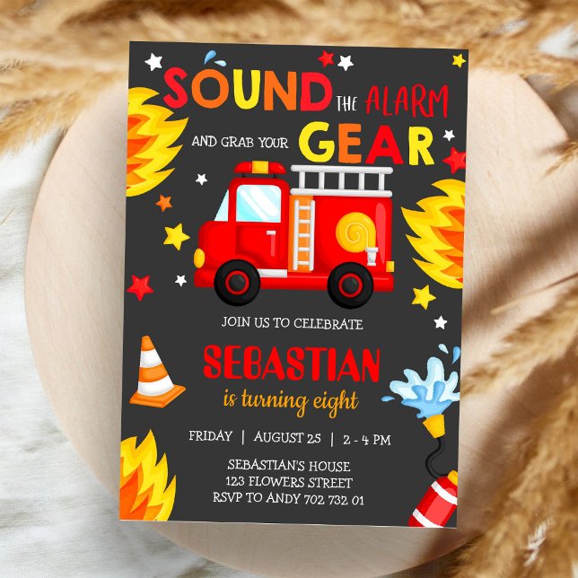 Invitation d'anniversaire de garçon de camion de p (Créateur téléchargé)
