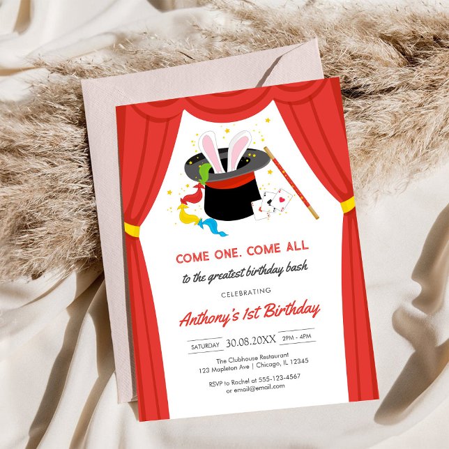 Invitation d'anniversaire de garçon de cirque Vene (Créateur téléchargé)