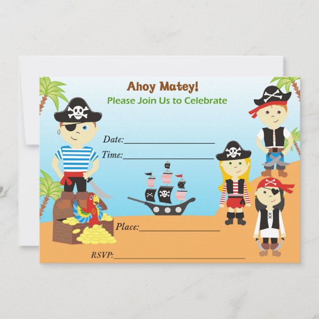 Invitation d'anniversaire de garçon de fête de pir (Devant)