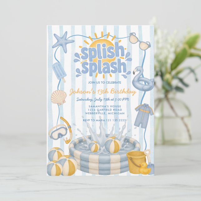 Invitation d'anniversaire de garçon de fête de pis (Debout devant)