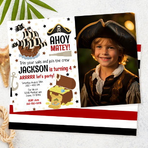 Invitation d'anniversaire de garçon de Jolly Roger