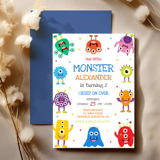 Invitation d'anniversaire de garçon monstre