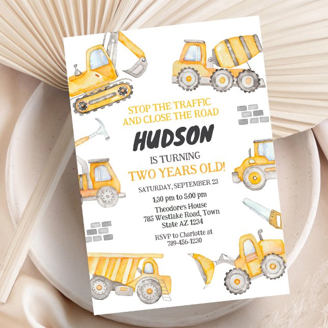 Invitation d'anniversaire de garçon pour camion à  (Créateur téléchargé)