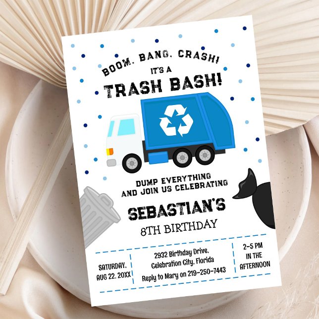 Invitation d'anniversaire de garçon pour camion à  (Créateur téléchargé)