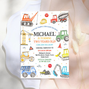 Invitation d'anniversaire de garçon pour camion de