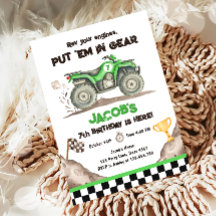 Invitation d'anniversaire de garçon pour Quad ATV 