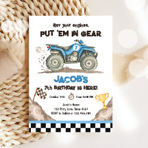 Invitation d'anniversaire de garçon pour Quad ATV 