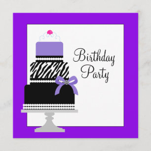 Invitation d'anniversaire de gâteau cupcake Zèbre