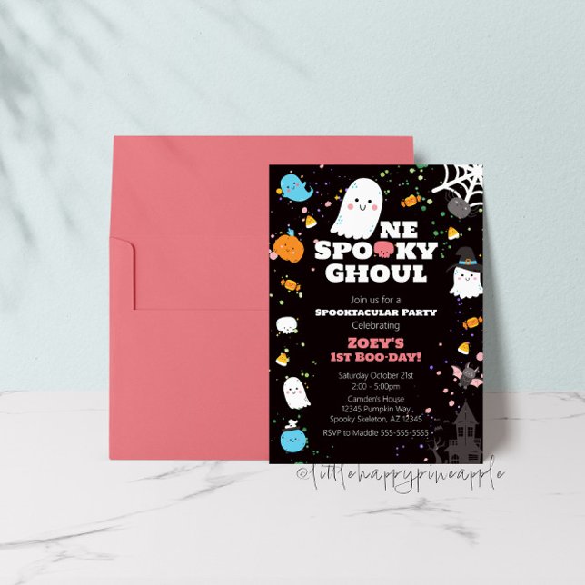 Invitation d'anniversaire de Ghoul Éffrayante (Créateur téléchargé)