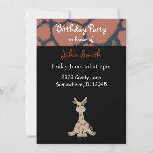 Invitation d'anniversaire de girafe
