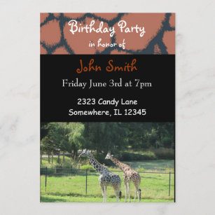 Invitations Faire Part Cartes Anniversaire Theme Zoo Zazzle Fr