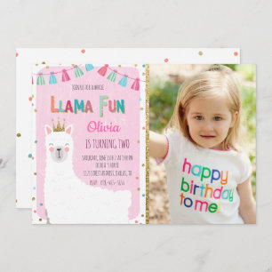 Invitation d'anniversaire de Girl Llama