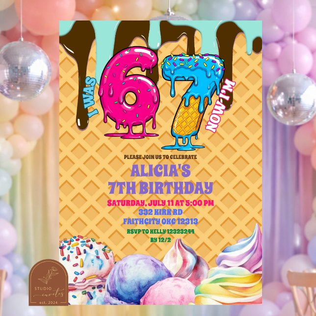 Invitation d'anniversaire de glace 67 (Créateur téléchargé)