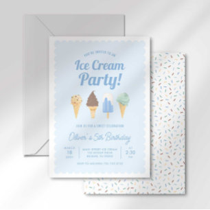 Invitation d'anniversaire de glace à la crème