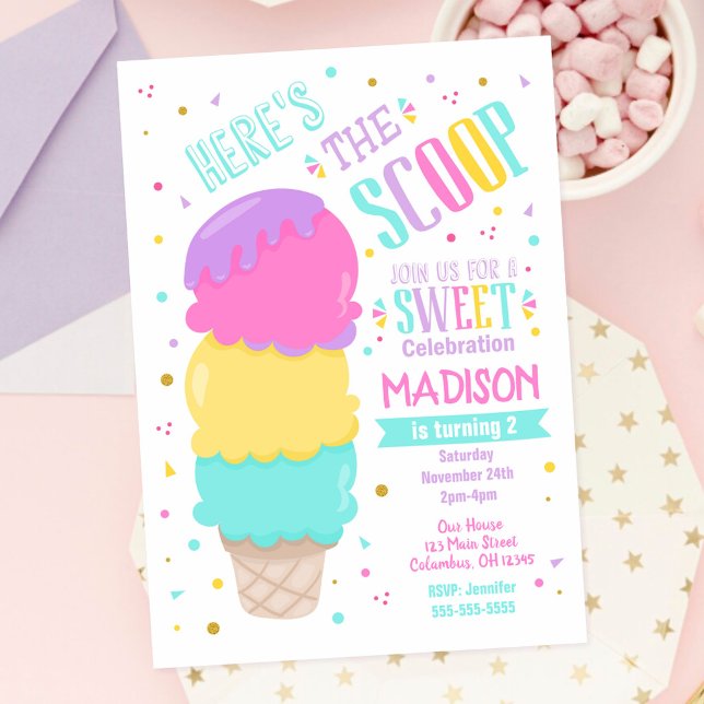 Invitation d'anniversaire de glace Cream Célébrati (Créateur téléchargé)