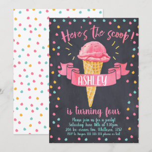 Invitation d'anniversaire de glace de tableau