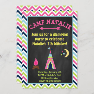 Invitation d'anniversaire de Glamping