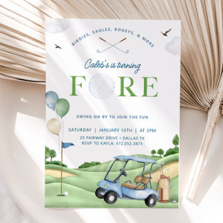 Invitation d'anniversaire de golf, 4e anniversaire