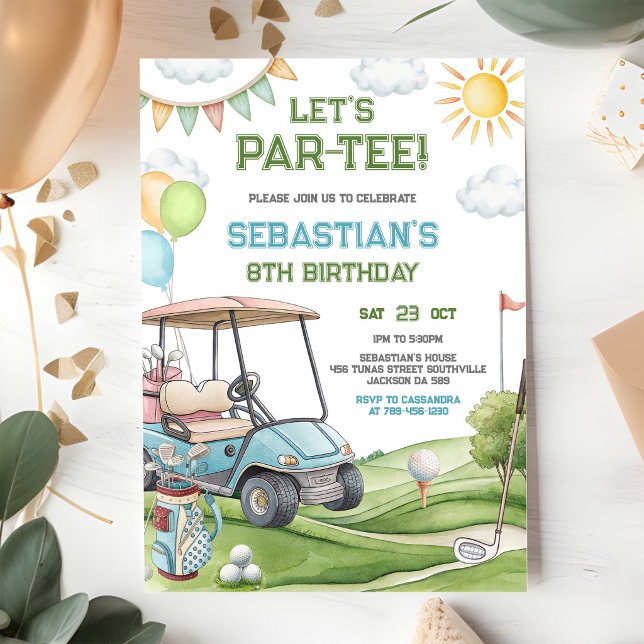 Invitation d'anniversaire de golf Let's Par Tee (Créateur téléchargé)