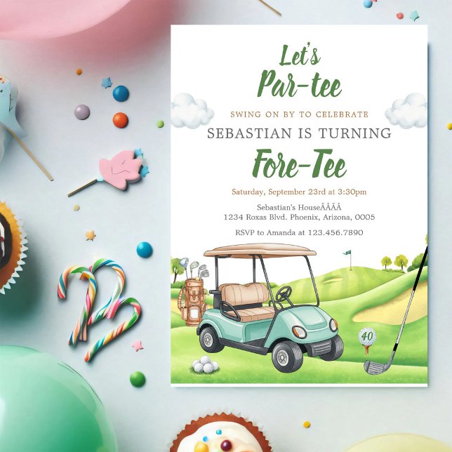 Invitation d'anniversaire de golf Let's Par Tee (Créateur téléchargé)