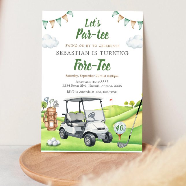Invitation d'anniversaire de golf Let's Par Tee (Créateur téléchargé)