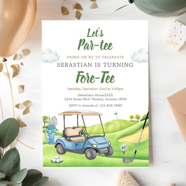 Invitation d'anniversaire de golf Let's Par Tee (Créateur téléchargé)