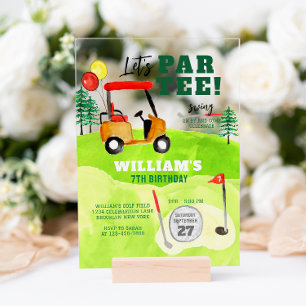 Invitation d'anniversaire de golf Par-tee Swing By