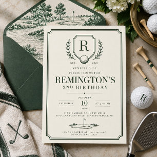 Invitation d'anniversaire de golf vintage