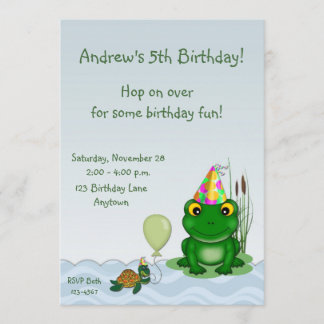 Invitation d'anniversaire de grenouille