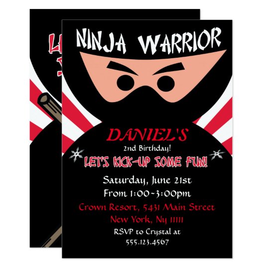 Invitation D Anniversaire De Guerrier De Ninja Zazzle Fr