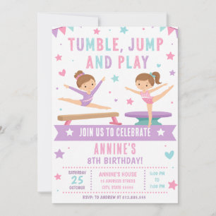 Invitation d'anniversaire de gymnastique personnal