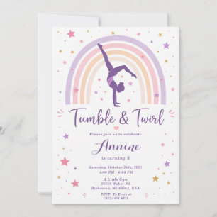 Invitation d'anniversaire de gymnastique sportive