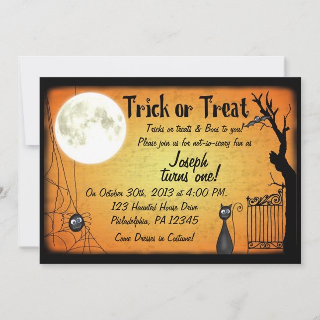 Invitation d'anniversaire de Halloween (Devant)