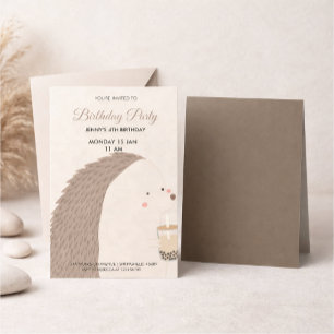 Invitation d'anniversaire de hérisson mignon