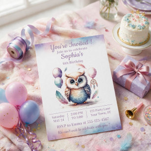 Invitation d'anniversaire de hibou Boho — Enfants 