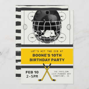 Invitation d'anniversaire de hockey   Hockey Party