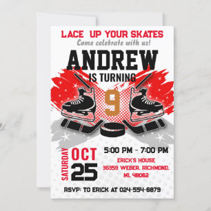Invitation d'anniversaire de hockey personnel