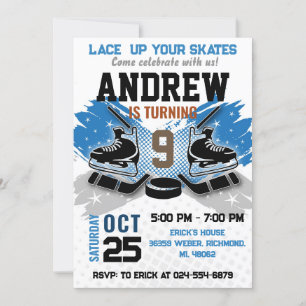 Invitation d'anniversaire de hockey personnel