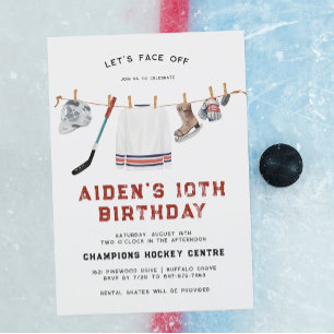 Invitation d'anniversaire de hockey pour 1er anniv